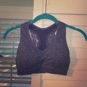 Gray sport bra w/ lace Sz M by Jessica Simpson